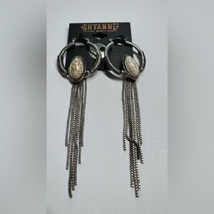 Shyanne Silver and Cream Chain Earrings